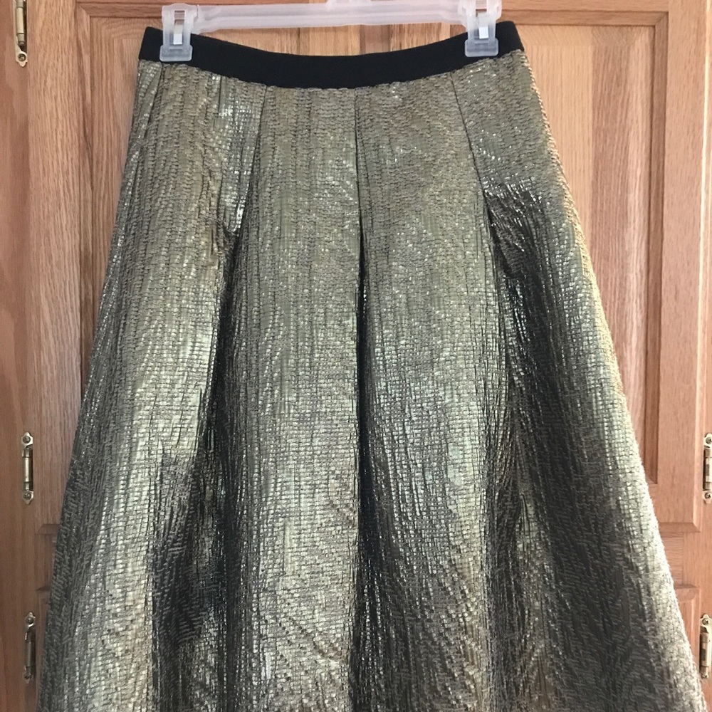 Full gold mid length skirt.